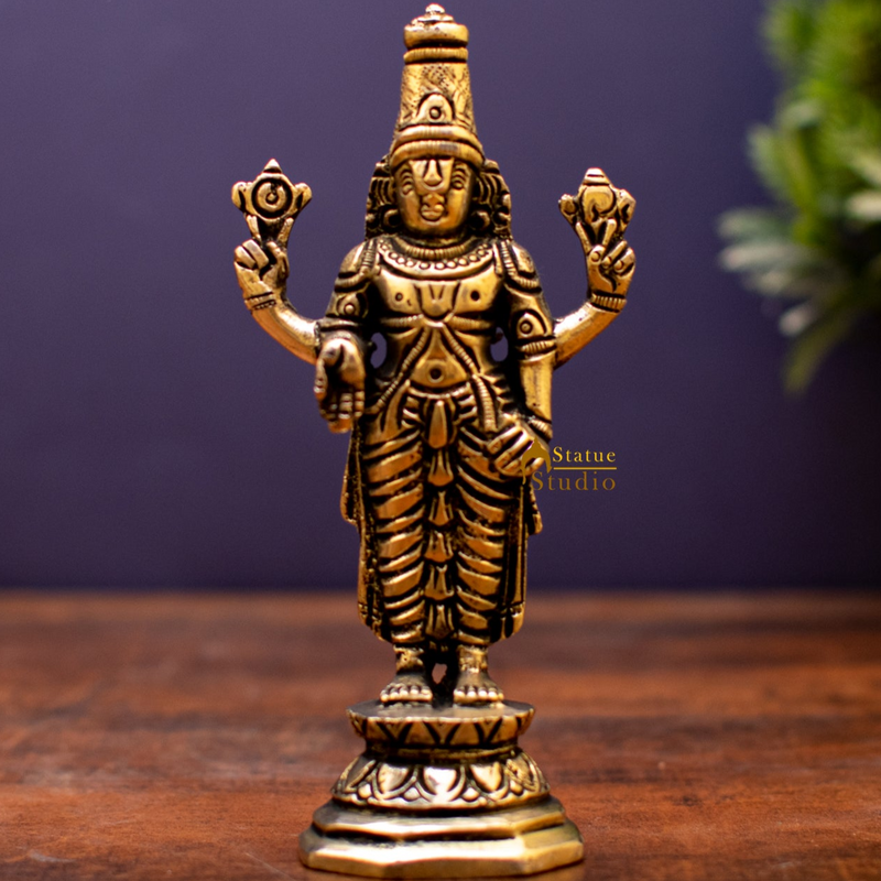 Brass Small Tirupati Balaji Statue 6 inch