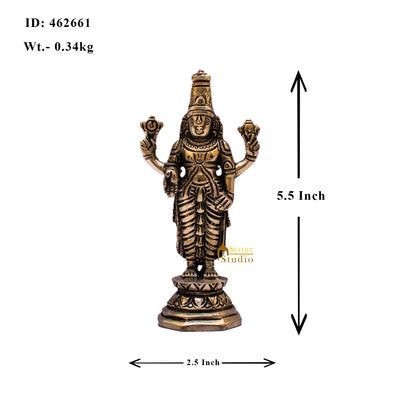 Brass Small Tirupati Balaji Statue 6 inch