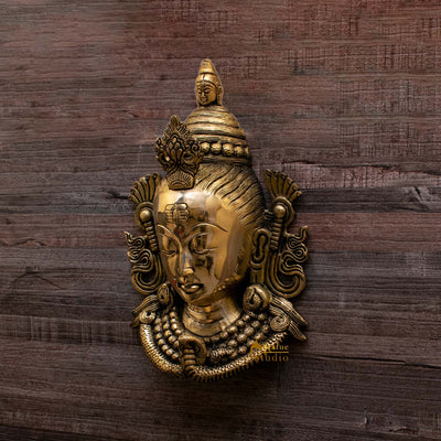 Brass Lord Shiva Wall Hanging 11 Inch