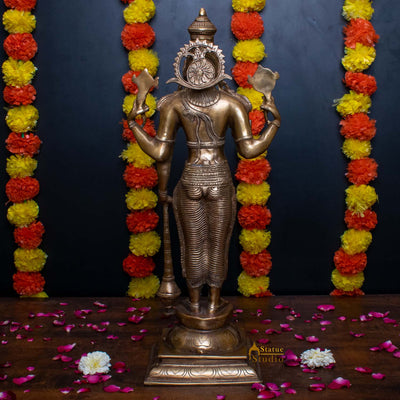 Brass Cosmic Lord Vishnu Statue Narayanan Idol 20"