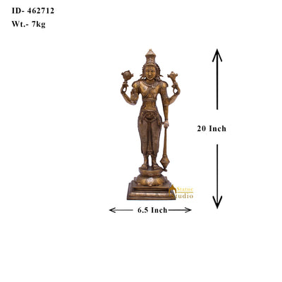 Brass Cosmic Lord Vishnu Statue Narayanan Idol 20"