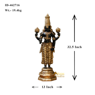 Brass Tirupati Balaji Statue Religious Venkateshwara Idol Decor 32"