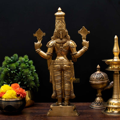 Brass Tirupati Balaji Statue Religious Decor Murti Idol 1.5 Feet