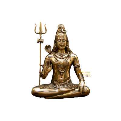Brass Large Shiva Statue Mahadev For Home Decor 1.5 feet