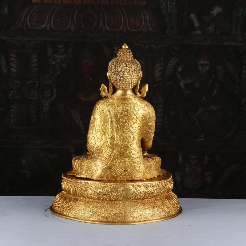Brass Finely Crafted Blessing Buddha Statue Showpiece For Home Decor 16