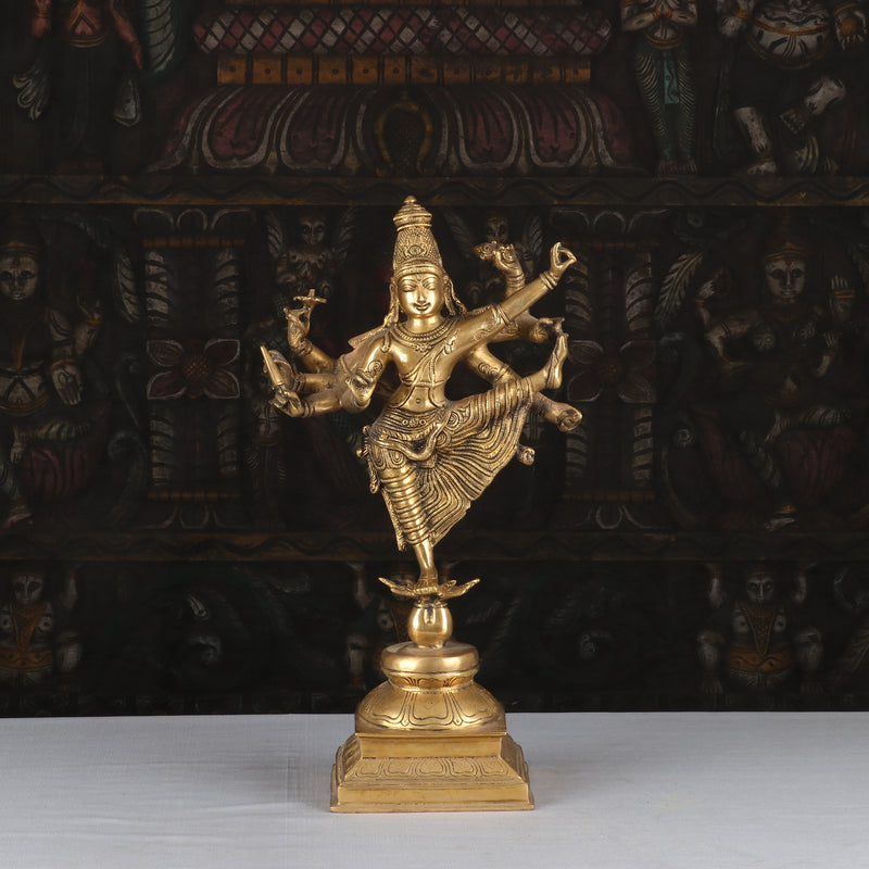 Artistic Brass Chola Natraj Sculpture Lord Shiva Idol 16" - SKU - 462903