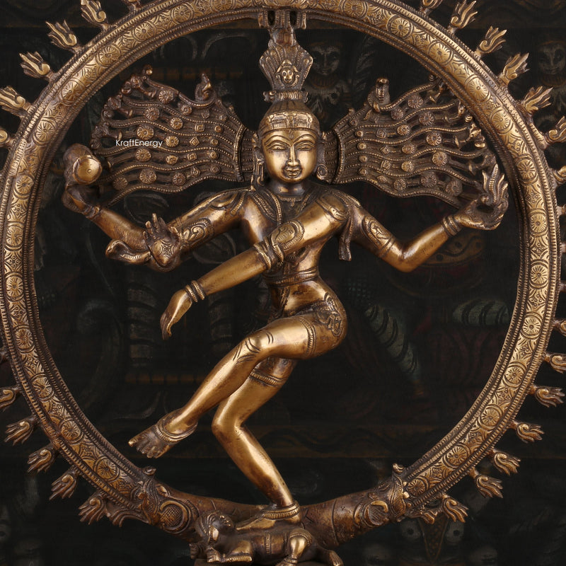 Brass Nataraja Statue Sculpture Idol For Decorative Showpiece 1.5 Feet