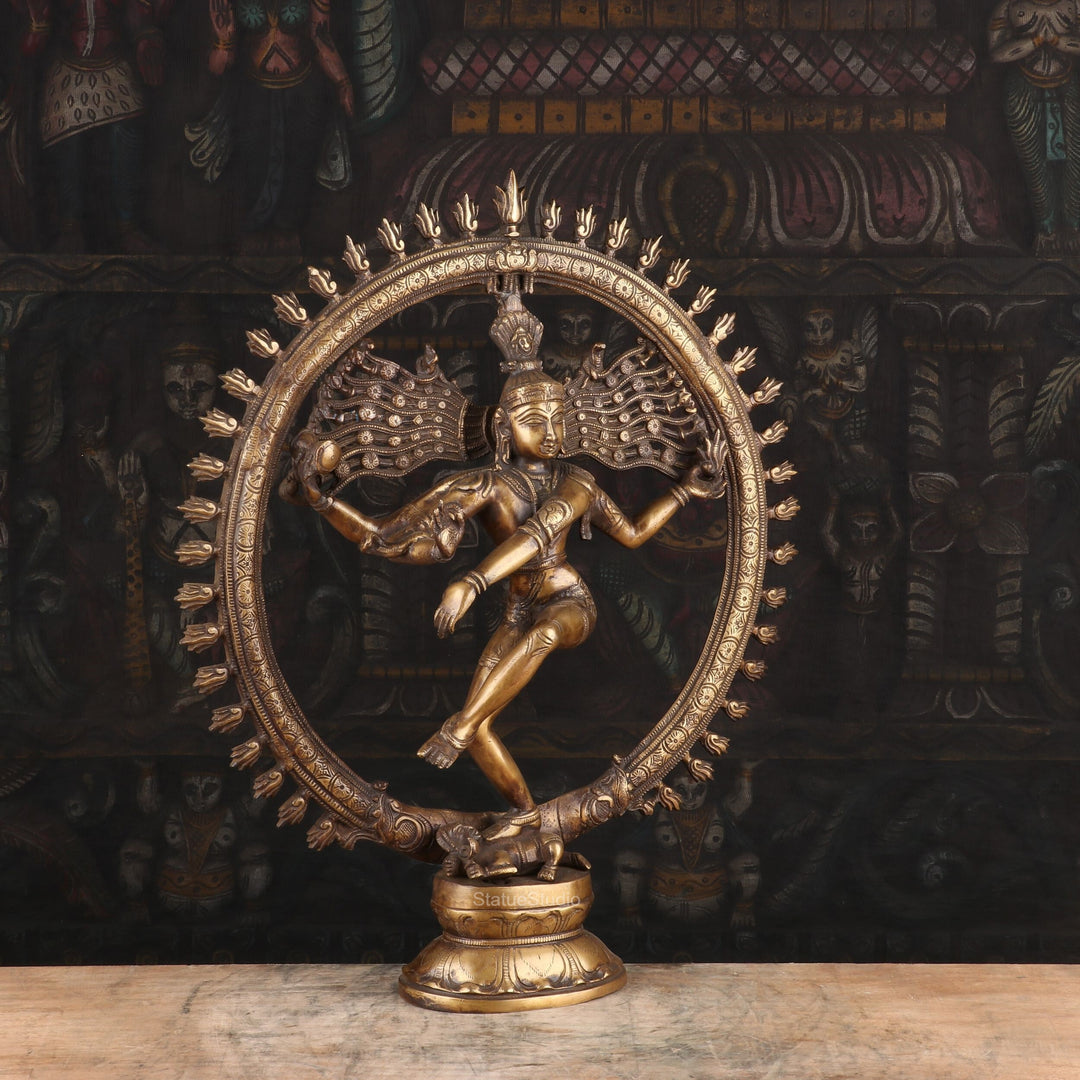 Brass Nataraja Statue Sculpture Idol For Decorative Showpiece 1.5 Feet