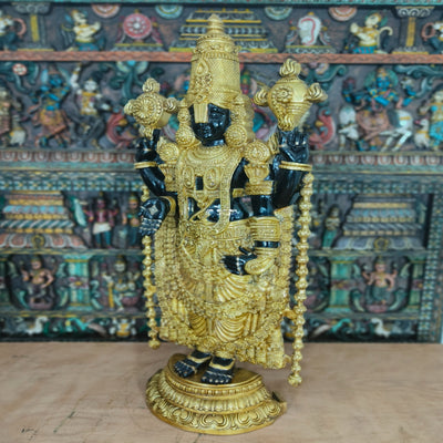 Brass Large Tirupati Balaji Statue Antique Religious Idol Decor 4 Feet