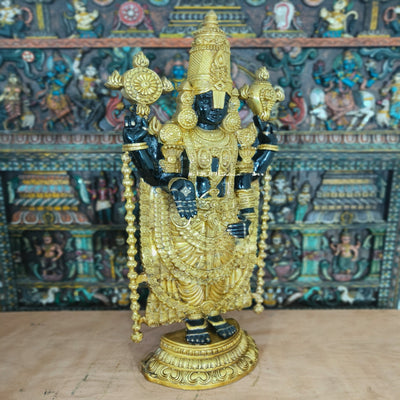 Brass Large Tirupati Balaji Statue Antique Religious Idol Decor 4 Feet