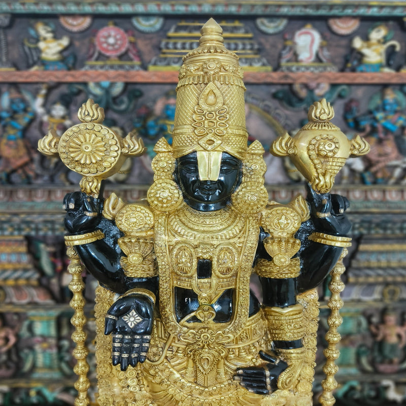 Brass Large Tirupati Balaji Statue Antique Religious Idol Decor 4 Feet