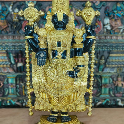 Brass Large Tirupati Balaji Statue Antique Religious Idol Decor 4 Feet - SKU - 462927