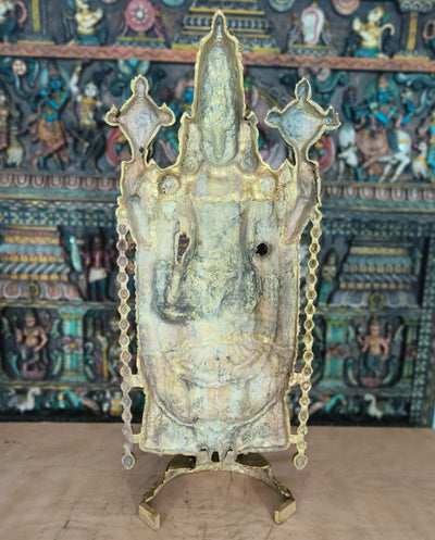 Brass Large Tirupati Balaji Statue Stone Work Religious Idol Decor 4 Feet