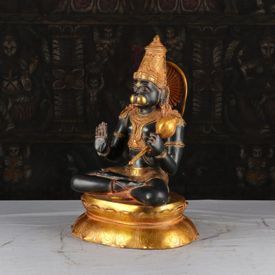 Brass Antique Hanuman Statue Home Office Pooja Room Decor Gift Idol 16"