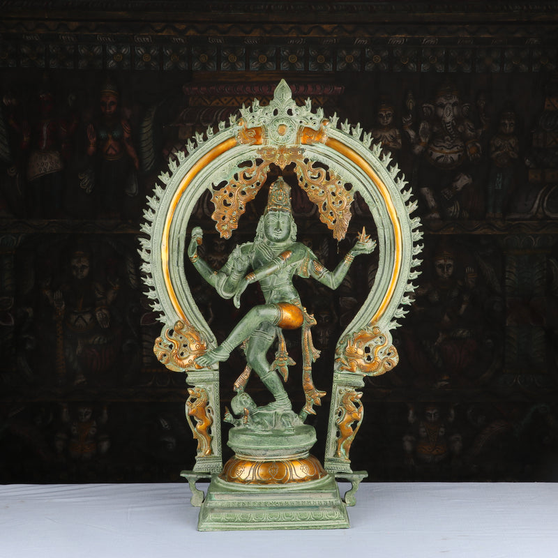 Brass Large Nataraja Idol Antique Finish Home Office Decor Statue Showpiece 27" - SKU - 462939
