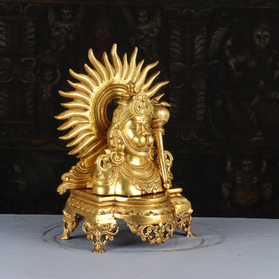 Brass Hanuman Bust Statue Home Office Pooja Room Decor Gift Idol 14"