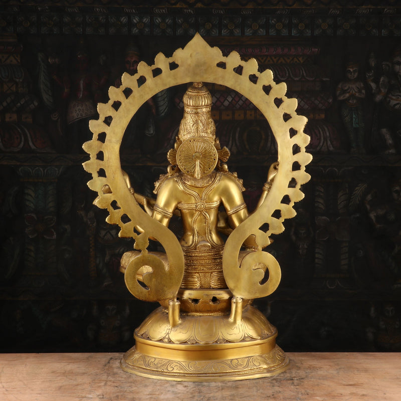 Brass Large Goddess Saraswati Statue With Arch Idol For Pooja Room Temple Decor 27