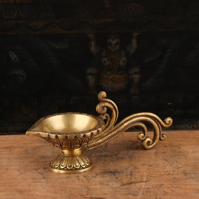 Brass Diya Oil Lamp For Home Temple Religious Decor Showpiece 2.5"