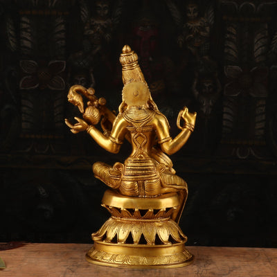 Brass Goddess Saraswati Statue Idol For Pooja Room Temple Decor 1 Feet