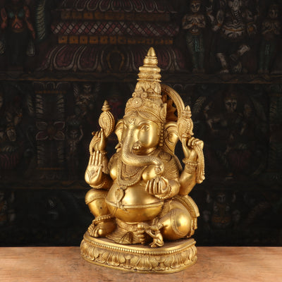 Superfine Brass Surya Ganesha Statue For Home Decor Showpiece 20"