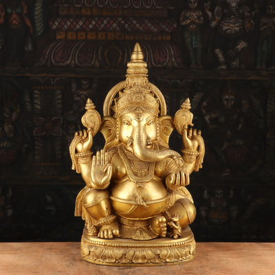 Superfine Brass Surya Ganesha Statue For Home Decor Showpiece 20"