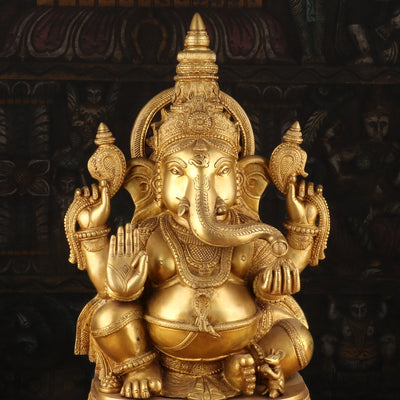 Superfine Brass Surya Ganesha Statue For Home Decor Showpiece 20"