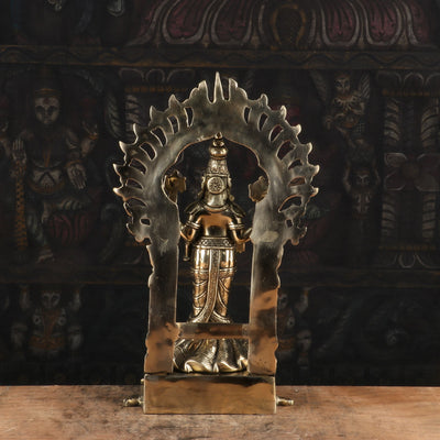 Brass Balaji Statue On Tortoise Antique Religious Venkateshvara Idol Decor 16"