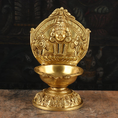 Brass Balaji Diya For Home Temple Religious Decor Showpiece 9" - SKU - 463015