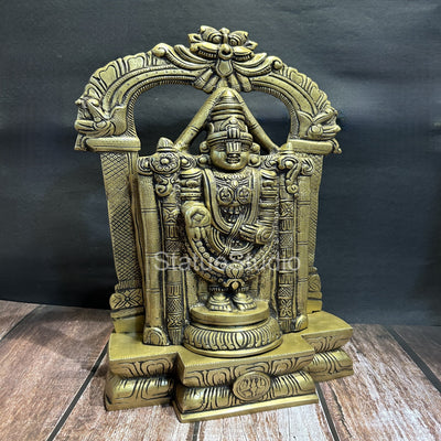 Brass Tirupathi Balaji Statue Antique Finish For Home Decor 19"