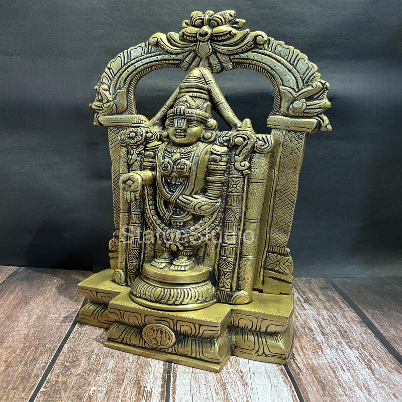 Brass Tirupathi Balaji Statue Antique Finish For Home Decor 19"