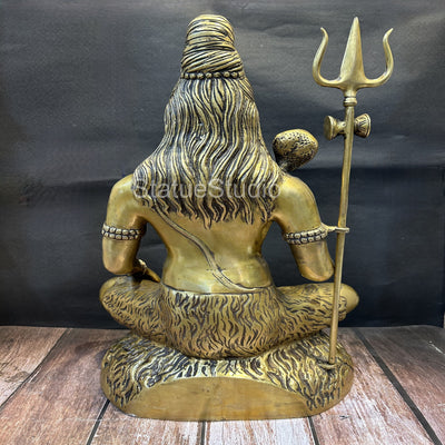 Brass Large Shiva Statue Bhole Nath Idol Antique Finish For Home Mandir Decor 2 Feet