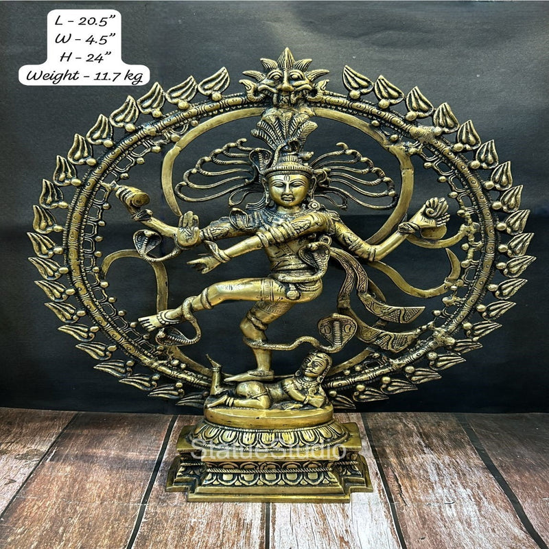 Brass Nataraja Statue Dancing Shiva Idol For Home Decor Showpiece 2 Feet