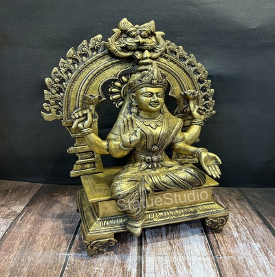 Brass Goddess Lakshmi Statue Antique Finish For Home Decor 1.5 Feet