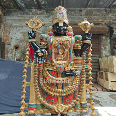 Brass Large Tirupati Balaji Statue Stone Work For Home Decor 6 Feet