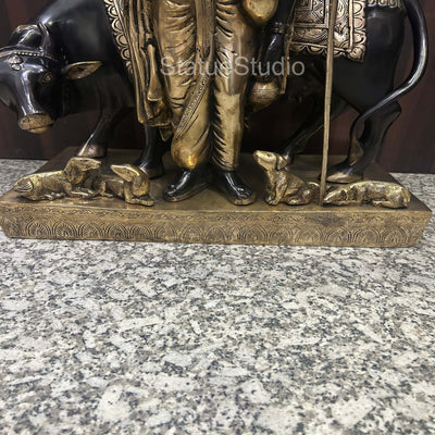 Brass Large Trinity Of Hindu God Dattatreya Idol For Home Temple Decor 2 Feet