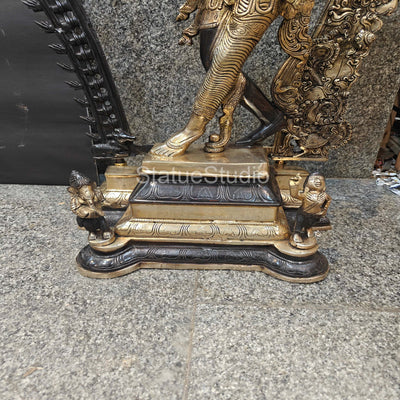 Brass Large Ardhanarishawar Shiva Statue Antique Finish For Home Decor 2.5 Feet