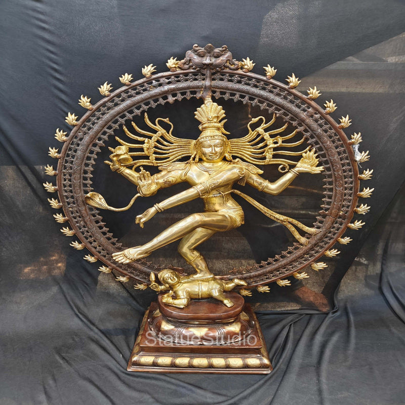 Brass Large Nataraja Statue Antique Finish For Home Decor Showpiece 3 Feet