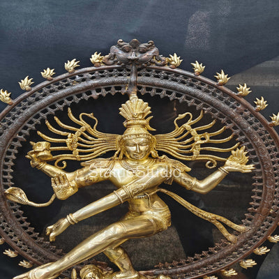 Brass Large Nataraja Statue Antique Finish For Home Decor Showpiece 3 Feet