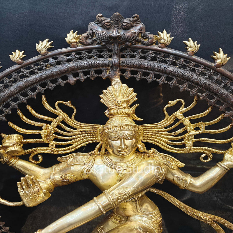 Brass Large Nataraja Statue Antique Finish For Home Decor Showpiece 3 Feet