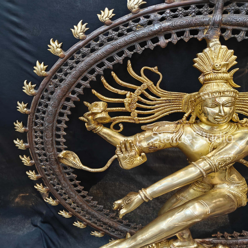 Brass Large Nataraja Statue Antique Finish For Home Decor Showpiece 3 Feet