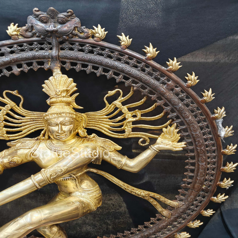 Brass Large Nataraja Statue Antique Finish For Home Decor Showpiece 3 Feet