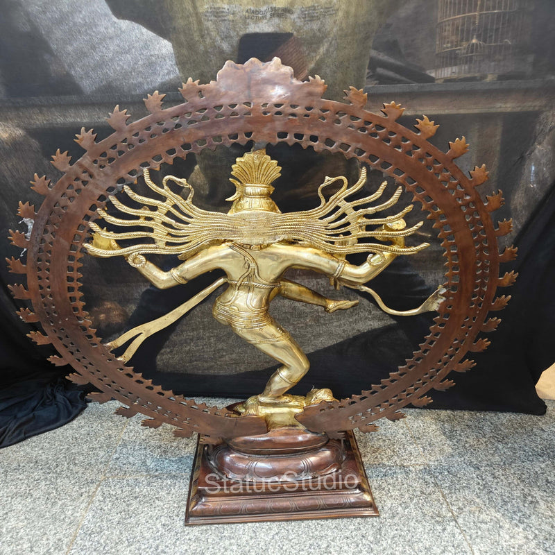 Brass Large Nataraja Statue Antique Finish For Home Decor Showpiece 3 Feet