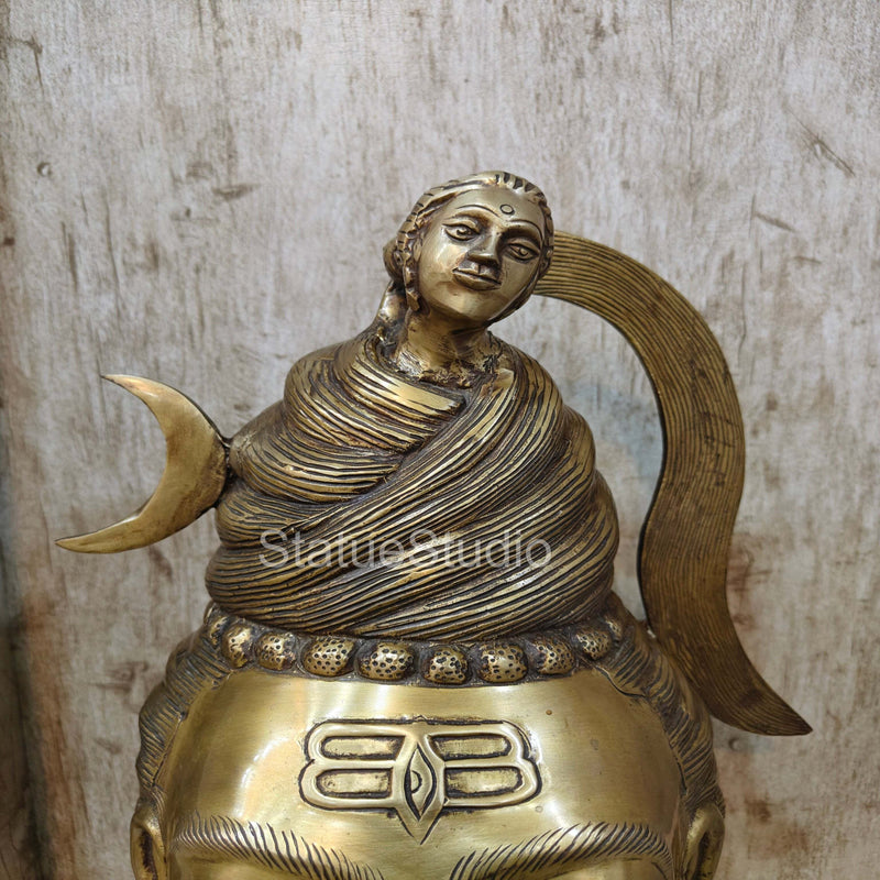 Brass Large Shiva Head Idol For Home Temple Decor 1.5 Feet