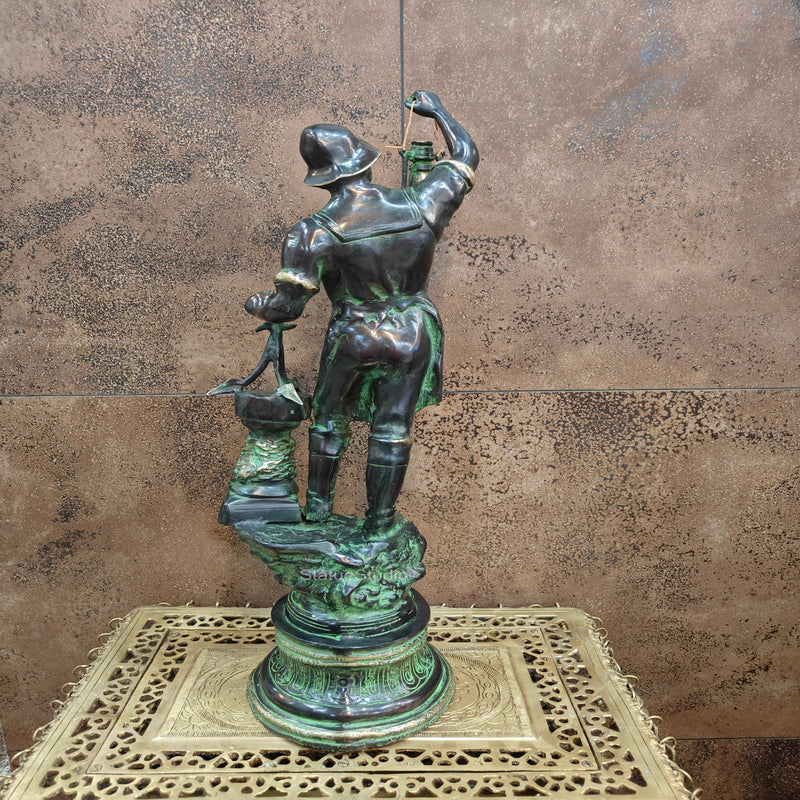 Brass Pirate Warrior Decor Showpiece With Lantern 27 inches