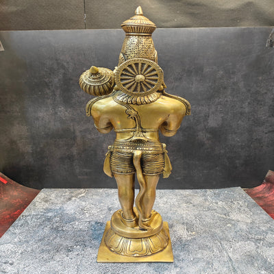 Brass Standing Hanuman Statue Aashirwad Mudra 22 Inches