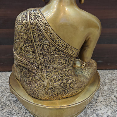 Brass Large Buddha Statue Antique Finish Showpiece 2 Feet