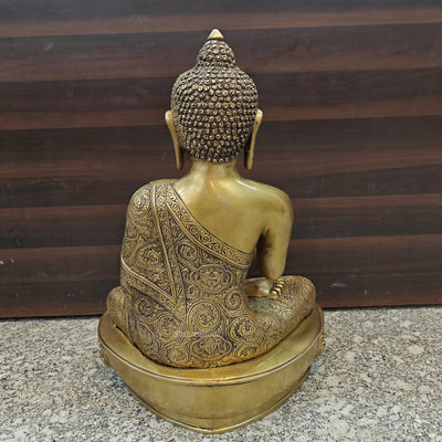 Brass Large Buddha Statue Antique Finish Showpiece 2 Feet