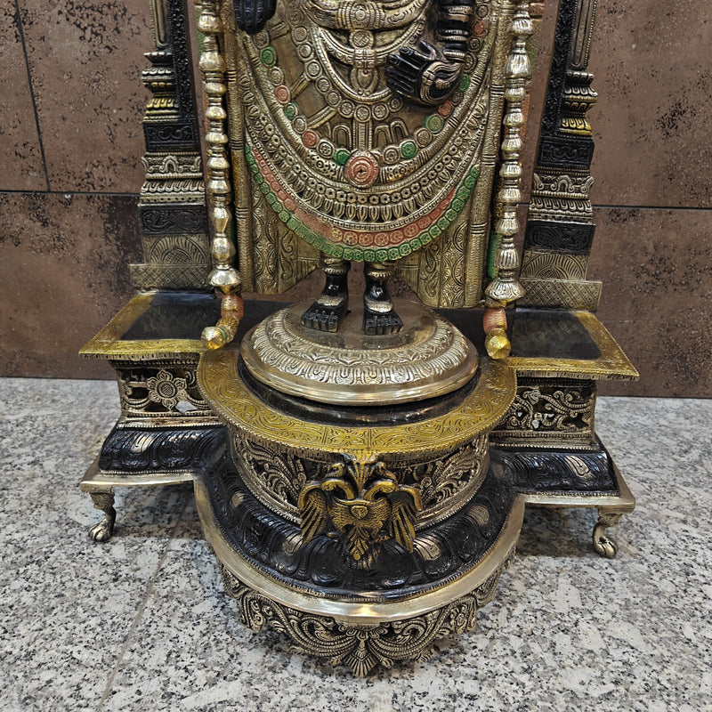 Brass Lord Tirupati Balaji Venkateshwara Swamy Idol 3 Feet