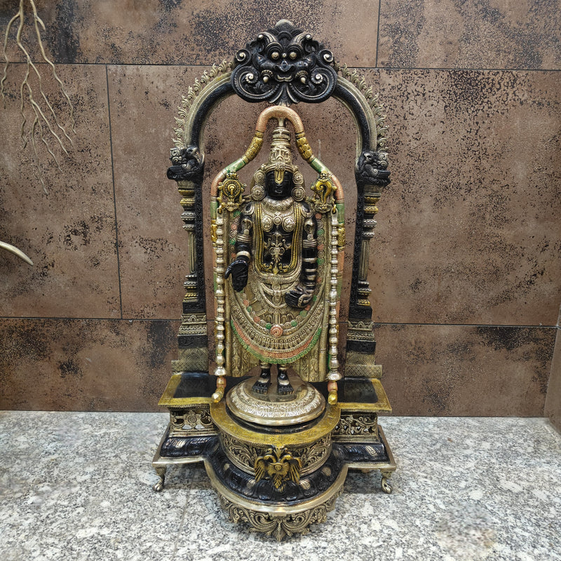 Brass Lord Tirupati Balaji Venkateshwara Swamy Idol 3 Feet