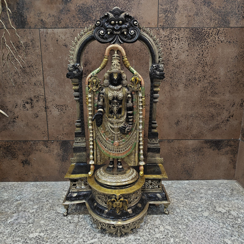 Brass Lord Tirupati Balaji Venkateshwara Swamy Idol 3 Feet